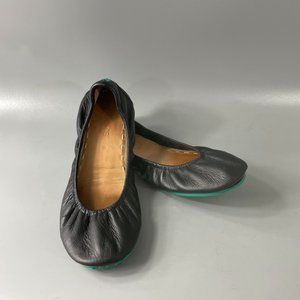 Tieks by Gavrieli Black Leather Ballet Flats Round Toe Slip-on, Size 8